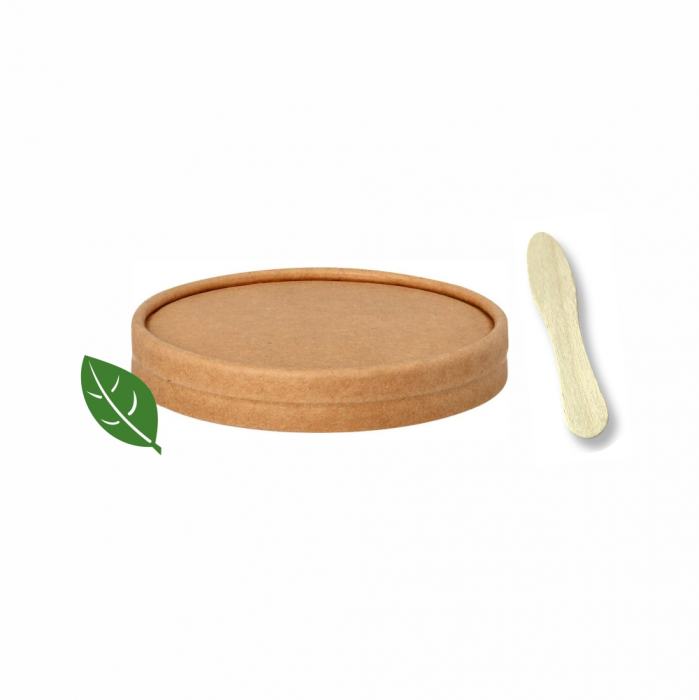 Kraftpapier Deckel mit Eisspaten Ø8,5cm